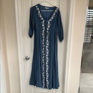 DONATING SOON! Embroidered Blue Dress